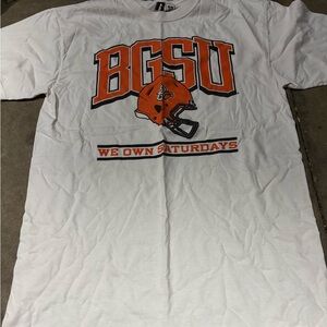 BGSU White and Orange Graphic T-Shirt